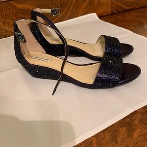 Blue rhinestone (?) Ankle Strap Sandal